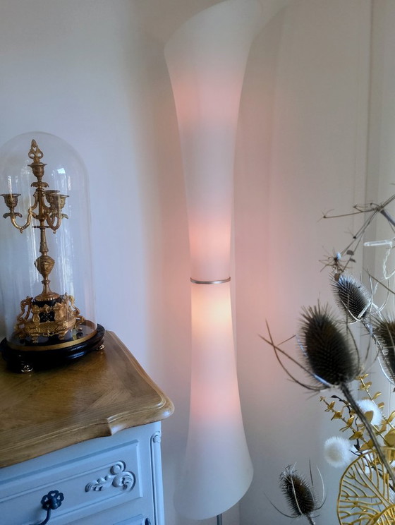Design Floor light "Lucilla" by Enzo Panzeri, 1990s, Exceptional condition, Metal, Glass, White, Modern (photo 3 of 5)