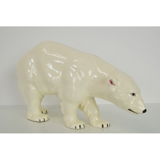 Image 1 of Vintage porcelain polar bear sculpture for Royal Dux, Czechoslovakia 1925s