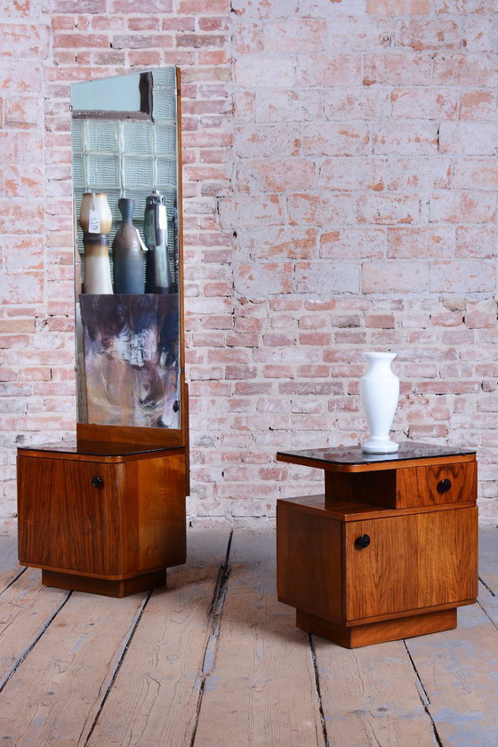 Restored Art Deco Dressing Mirror, by J. Halabala for UP Zavody, Czech, 1940s, Dressing tables, Glass, Wood (photo 6 of 18)