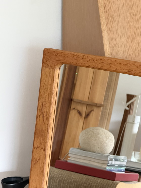 Image 1 of Miroir vintage en teck de style danois moderne du milieu du siècle, modèle n° 248 de Silkeborg