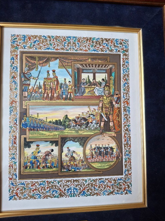 Image 1 of Tableau encadré Jean Gradassi Enluminure