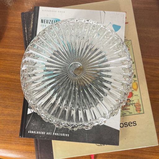 Old round transparent glass wall light ceiling light vintage 1970 1980