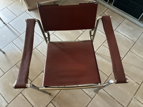 Paire de Fauteuils Alias ​​Spaghetti 109 – Giandomenico Belotti – Vintage – Leather, Metal (photo 3 of 5)