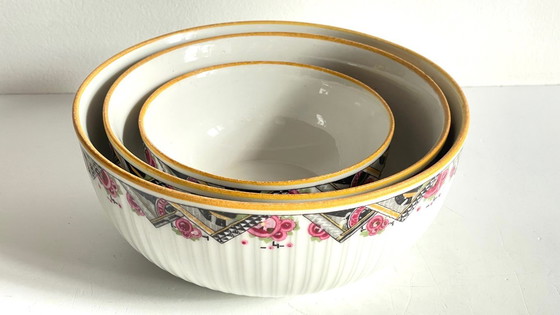 Image 1 of Ensaladeras Mehun con decoración Art Déco