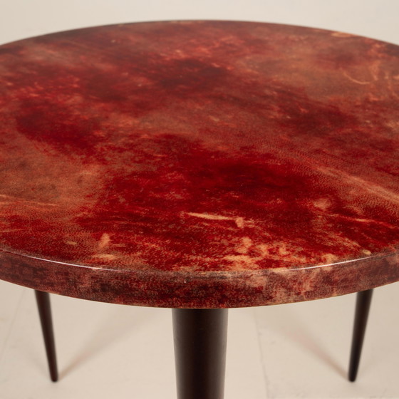 Table basse Aldo Tura en parchemin, Mod. 826, peau de chèvre teinte à la main, Italie, 1950 – Tables basses (photo 24 of 27)