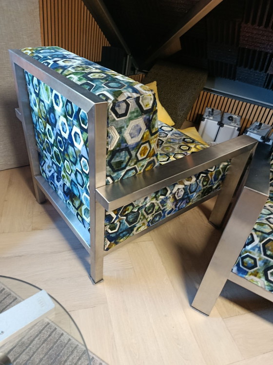 Very unique armchairs not for sale anywhere!, hand gemaakt uniek, rvs, Silver (photo 5 of 5)