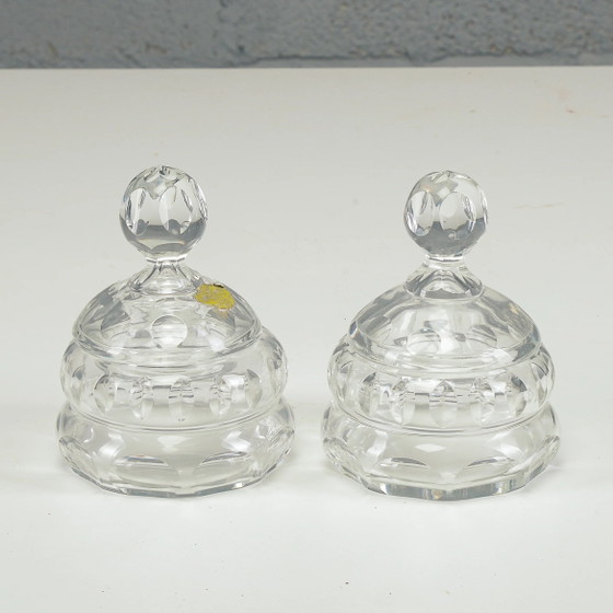 20th Century Crystal Set: Pair of Bowls, Vials, and Boxes – Klassiek (photo 6 of 7)