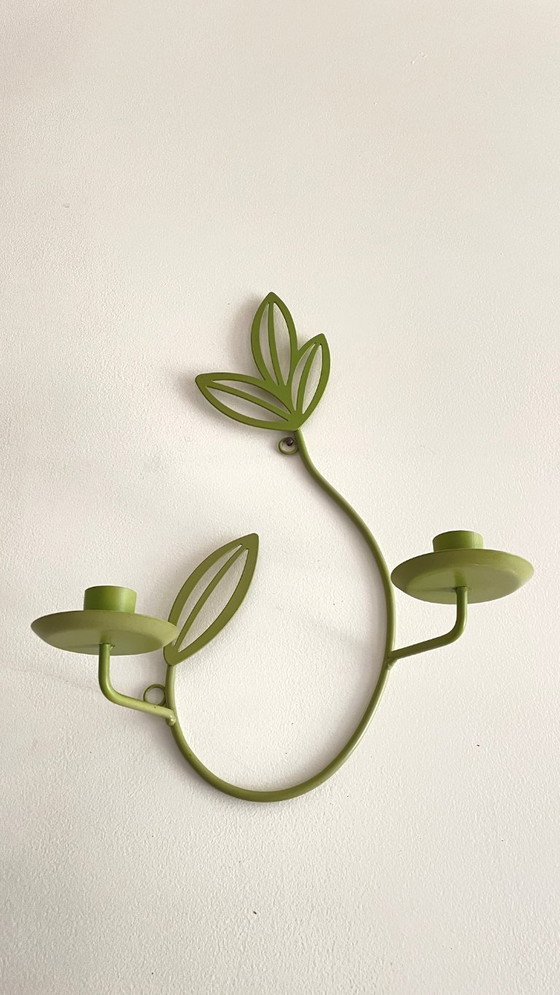 Image 1 of Wand-Kugelschreiber Blatt Metall GRÜN Salbei