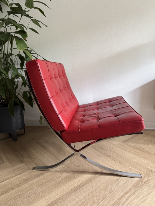 Poltrona Barcelona in pelle rossa – fauteuils, Chrome, Leather (photo 2 of 8)