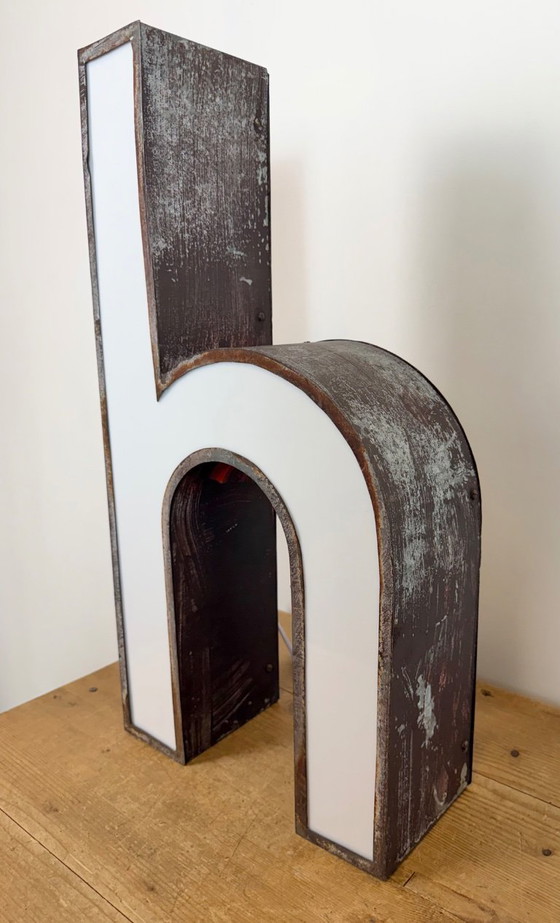 Image 1 of Vintage Illuminated Advertising Letter H , 1960s