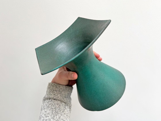 1x Grote 1970s Cor Unum Keramiek Vaas / Boeket Vaas - Green – Vazen, Ceramic (photo 2 of 9)
