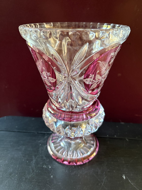 Elegant vintage crystal vase, 21 centimeters (photo 3 of 6)