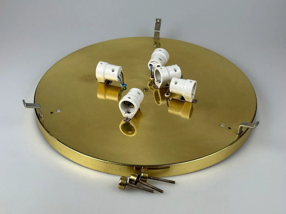 Image 1 of Lámpara de techo de los años 60 y 70, plafón empotrado de cristal de hielo Hillebrand