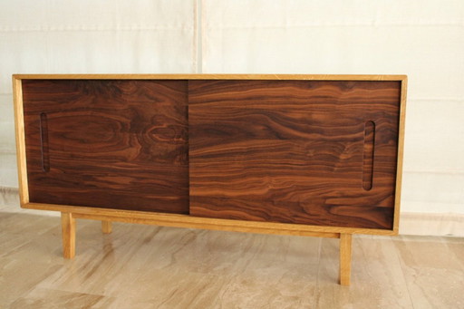 All solid oak/nut wood midcentury sideboard