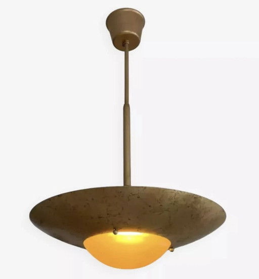 Vintage Glass and Metal Chandelier