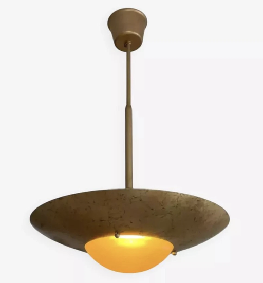 Vintage Glass and Metal Chandelier