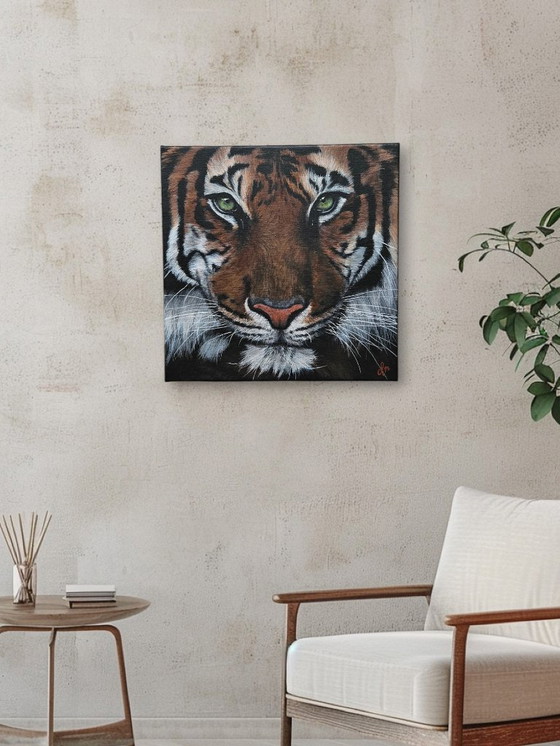 Image 1 of Handmade acrylic painting tiger "eye of the tiger"