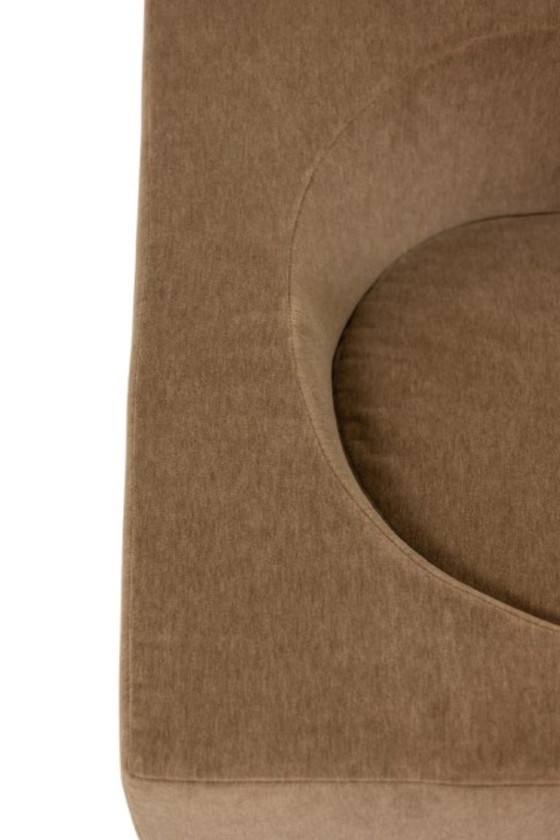 Image 1 of Pair of cubic armchairs in beige mohair fabric. Contemporary style.