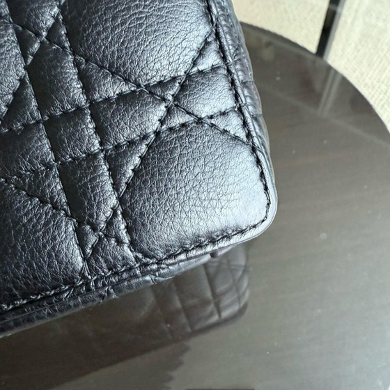 Image 1 of DIOR CARO SMALL - CANNAGE GRAINED CALFSKIN BLACK GOLD HARDWARE