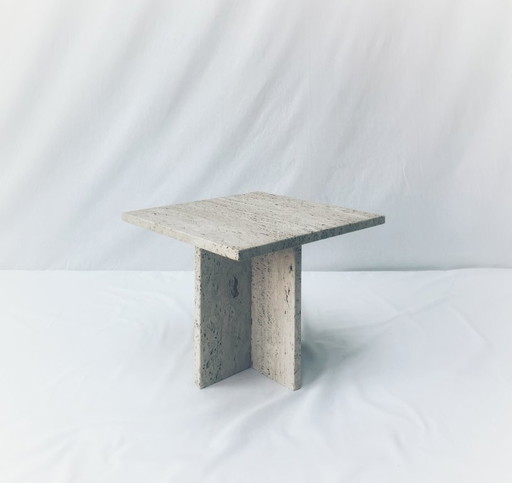 Travertine Side Table
