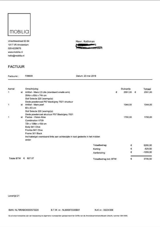 Image 1 of Artifort Mare 2,5 zits bank met poef-warmgrijs (selectie 220)