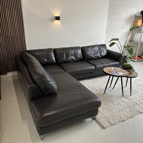Image 1 of Natuzzi hoekbank leer