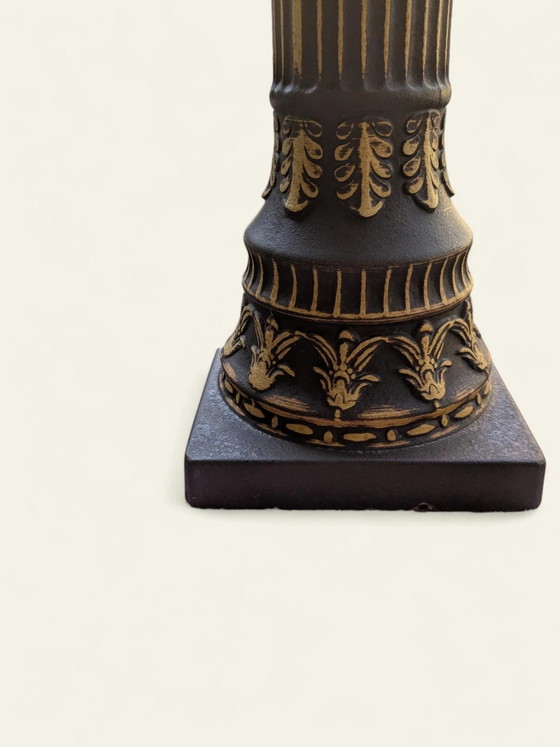 Rarità! Colonna Porta Piante Vintage in Ceramica Anni '70 Nera e Oro, Decorazione Classica, Ottime Condizioni (photo 5 of 10)