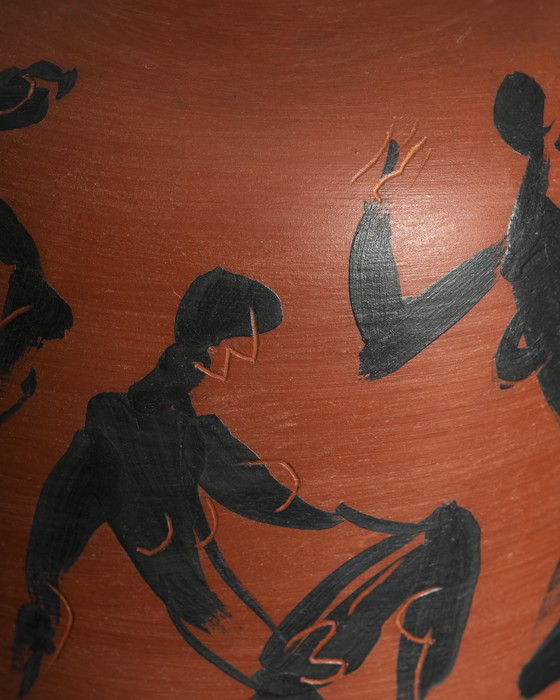 Image 1 of Einzigartige handbemalte Studio-Keramik-Künstler-Vase Dietmar Liedke Karlsruher Majolika
