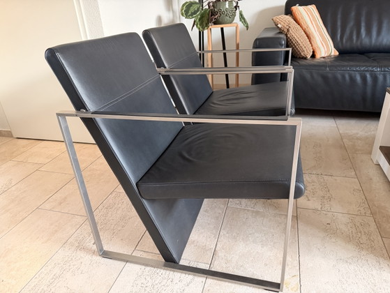 2 Design Stühle der Marke Arco – Sessel, Leather, rvs (photo 4 of 6)