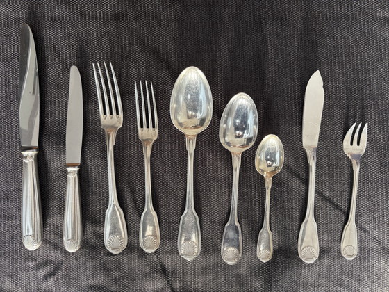 Image 1 of Prestigieux Service Christofle Vendôme "Honnorat Marseille" - 146 Pièces avec Cabinet d'Origine