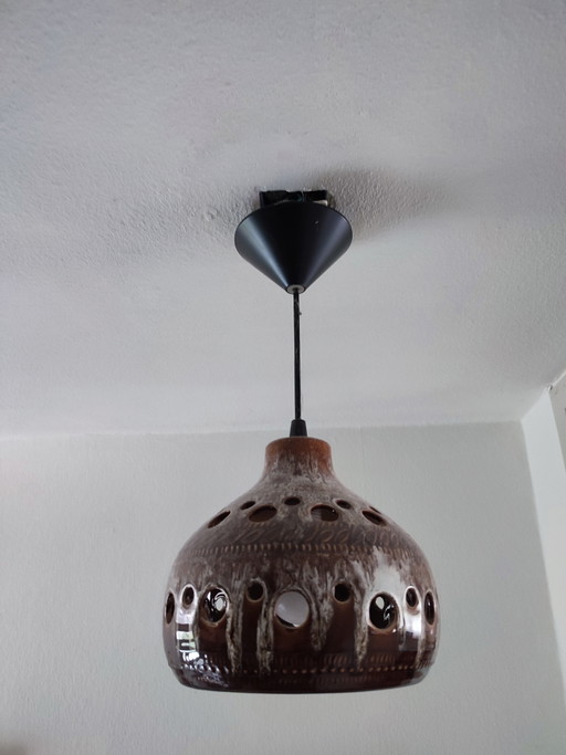 Vintage Keramik-Hängelampe Braun – hanglampen, Ceramic