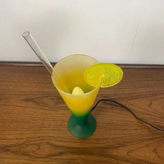 Image 1 of Cocktail Lamp with Straw and Lemon Slice, 90s