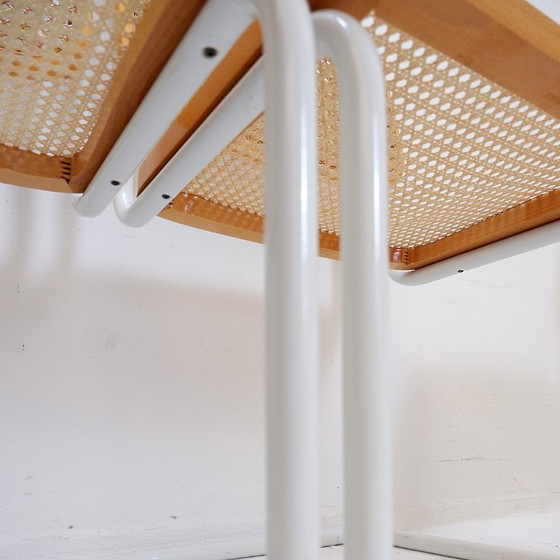 Image 1 of Satz von 4 italienischen Stühlen mit Kannelüren, Stil Mitte des Jahrhunderts, im Stil von Marcel Breuer