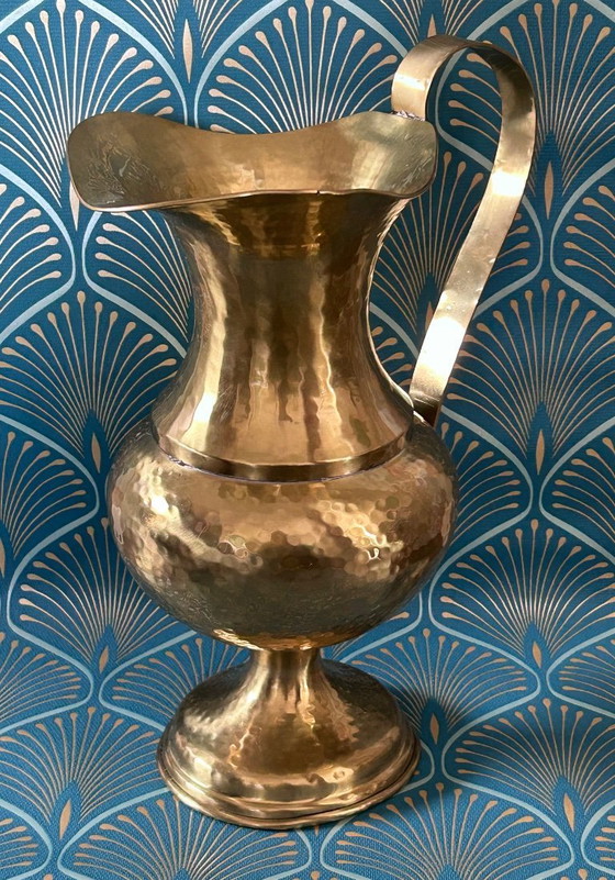 Image 1 of Brocca "Cognolato" con piatto Ottone Battuto a mano 