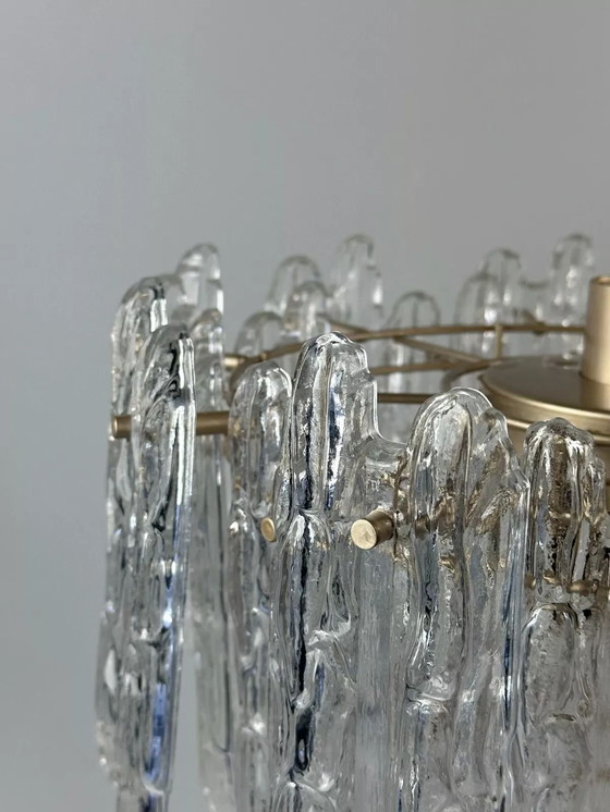 Image 1 of 60s 70s plafondlamp kroonluchter Kinkeldey Duitsland Space Age glas ontwerp