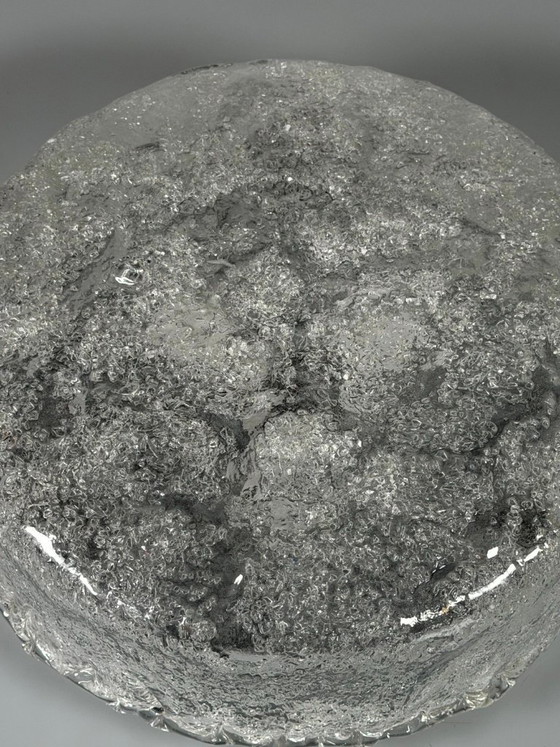 Image 1 of 1960s/70s Lamp, Light, Ceiling Light, Flush Mount Ice Glass, Hillebrand 60s