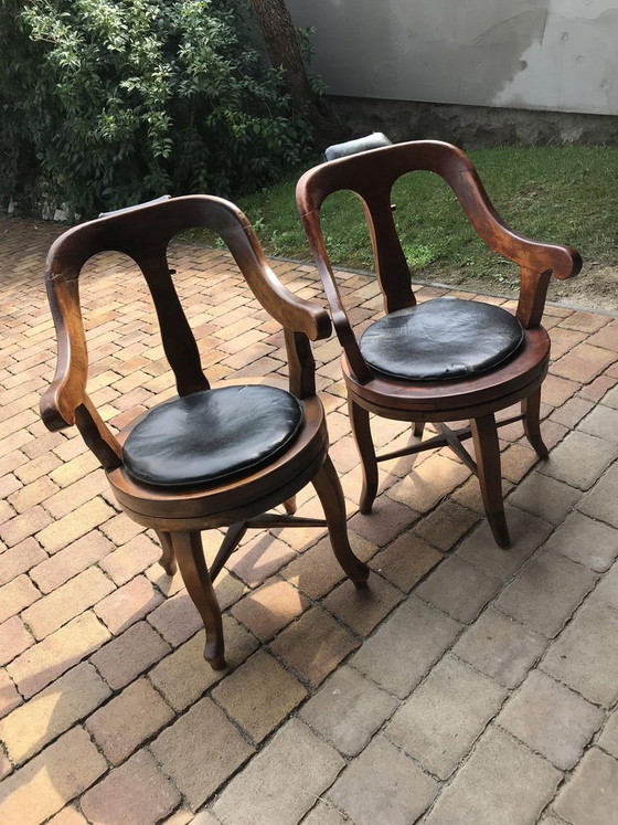 Set of Antique Barbers Swivel Armchairs, 1900s – Swivel chairs (photo 6 of 10)