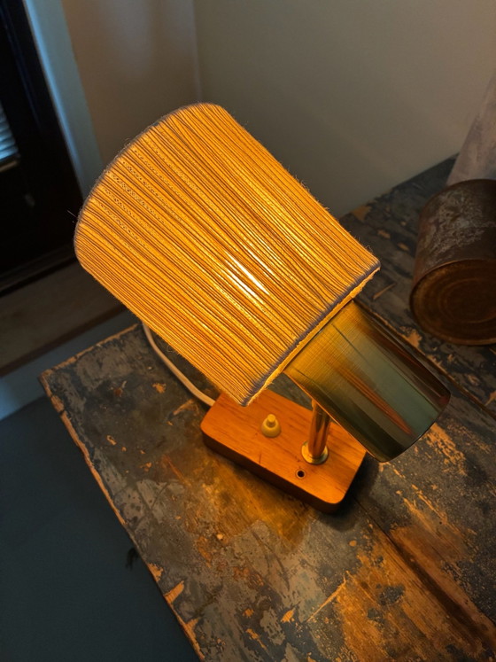 Vintage pendant lamp, sisal and teak. – OMI, Wall lights, Textile, Wood (photo 7 of 14)