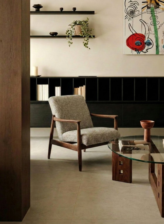 Image 1 of Fauteuil WR tissu chiné beige