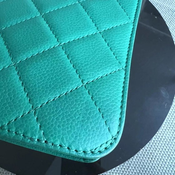 Image 1 of Chanel Caviar 25CM 2017 Urban Handle Quilted Grained Calfskin Green Blue Silver Hardware Series 23