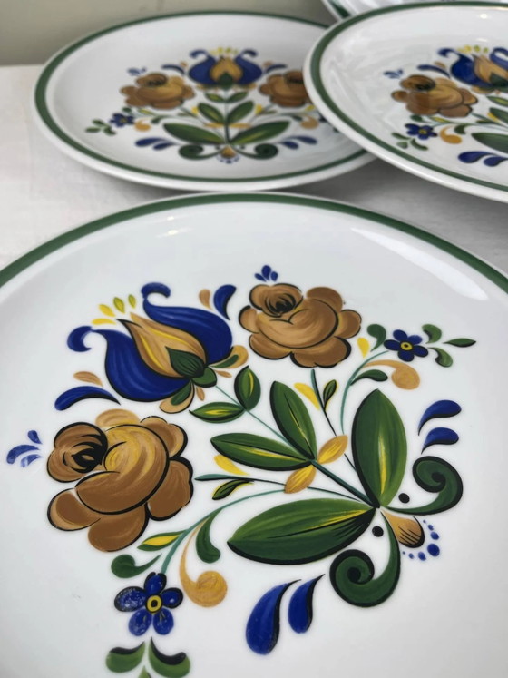Dekorierte flache Teller – Geschirr, Porcelain, Art Nouveau (photo 3 of 8)