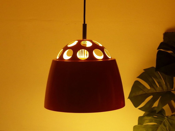 Image 1 of Lampada a sospensione vintage stile space age arancione anni '60 '70 Massive Belgio