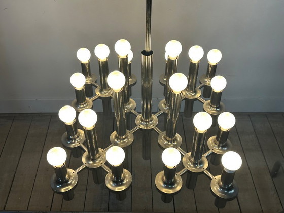 Image 1 of Lustre Gaetano Sciolari 24 Feux Design Italien 1970'S