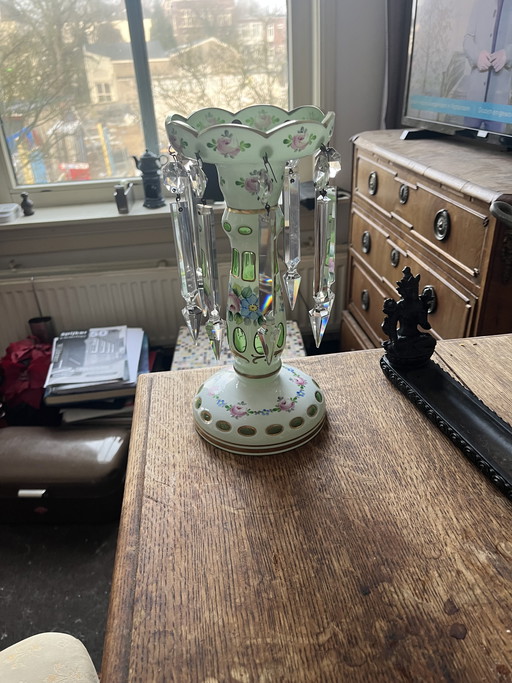 Victorian glass candlestick