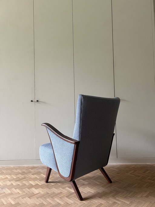 Chaise longue danoise du Mid Century, entièrement retapissée