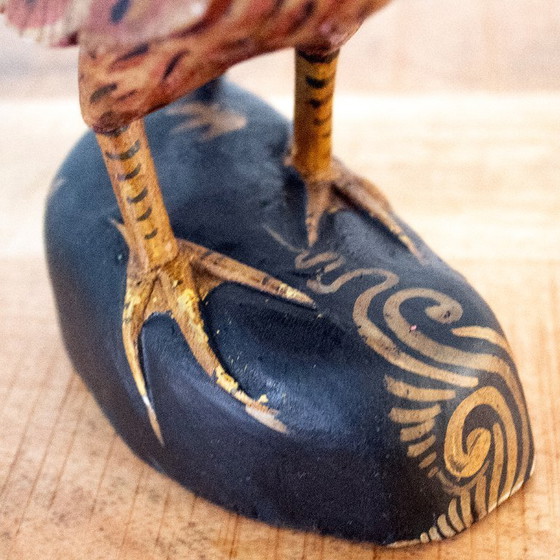 Image 1 of Gallo vintage in legno intagliato e dipinto a mano