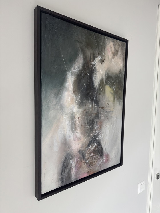 Noir & Nuance | Abstract Texture Painting (50x70 Cm) – Paintings & Drawings, Wood, Canvas (photo 4 of 6)