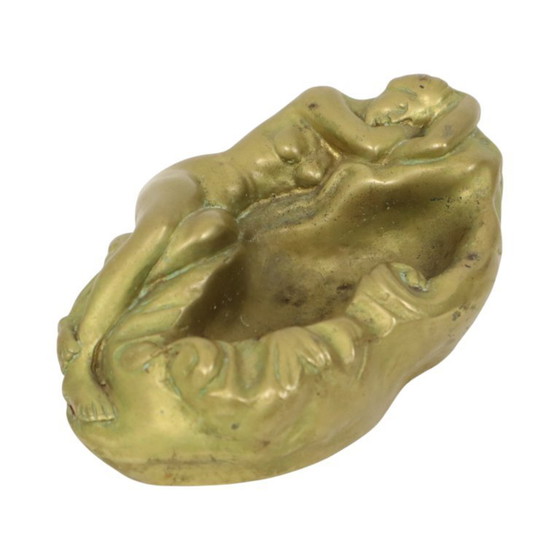 Image 1 of Vintage Brass Ashtray Female Nude
