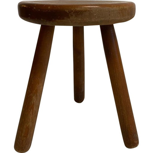 Tabouret vintage en pin massif