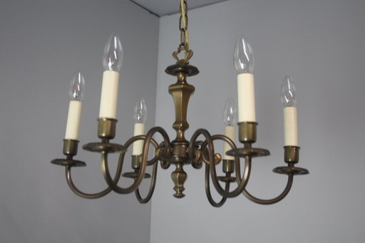 Vintage six-arm chandelier, 1970's. 